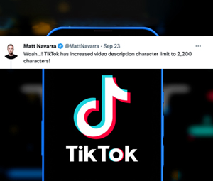 TikTok video description character count increased
