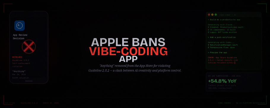 Apple Bans “Anything” App: A Turning Point for AI-Powered Vibe Coding