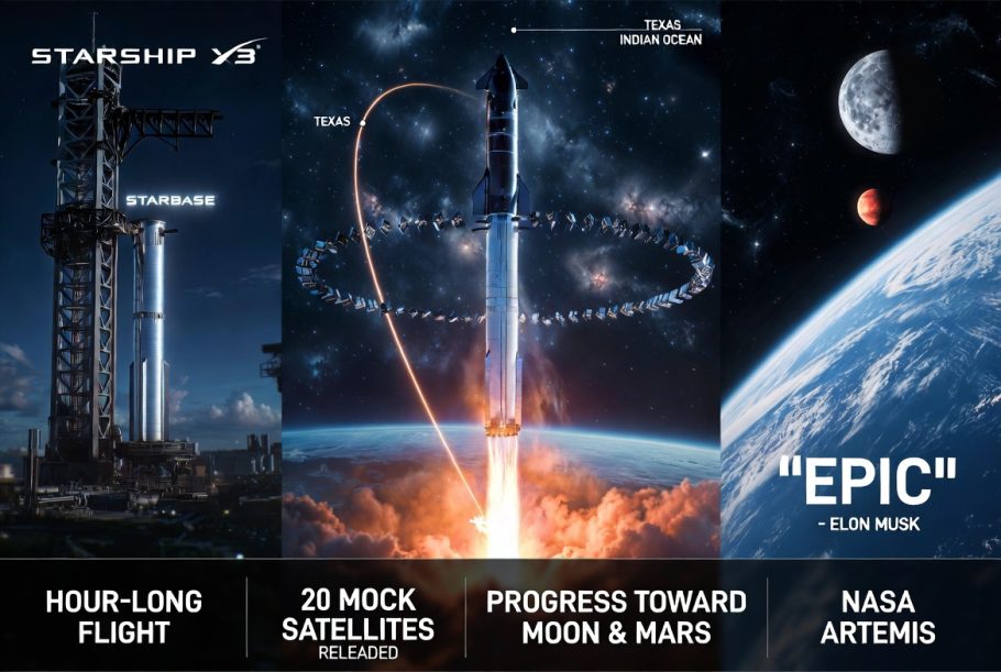 SpaceX Starship V3 Launch Marks Major Step Toward Moon Missions and Future Space Travel